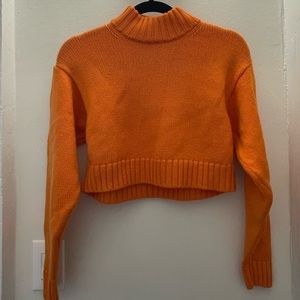 Aritzia Wilfred Free Womens Sweater Orange XS Harper Merino Wool Turtleneck